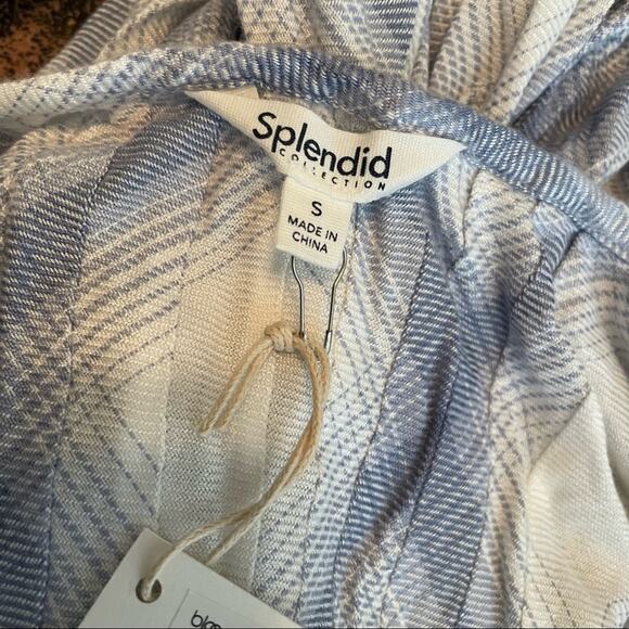 Splendid Women's Blue/White Sleeveless Coastal Chambray Plaid Dress sz S - Picture 5 of 7